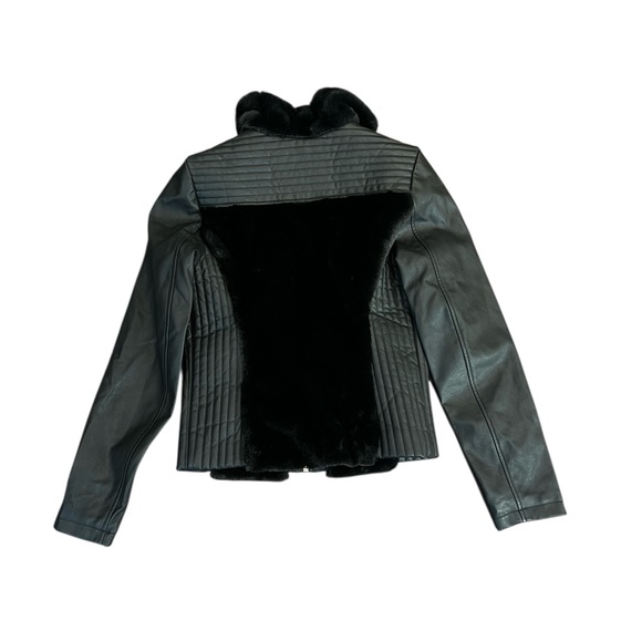 Guess black faux fur moto jacket - Picture 3 of 5